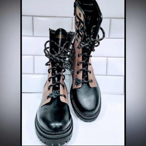Sam & Libby Two-Tone Lace-Up Boots - Picture 1 of 10